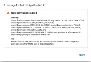 app rejections library permissions